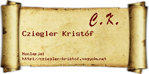 Cziegler Kristóf névjegykártya