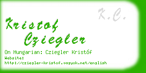 kristof cziegler business card